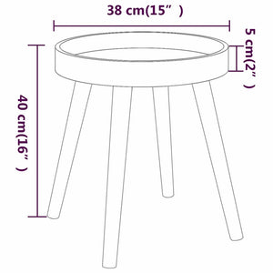 Βοηθητικό Τραπέζι Λευκό 38 x 38 x 40 εκ. Επεξ. Ξύλο&Μασίφ Πεύκο