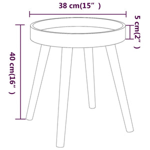 Βοηθητικό Τραπέζι Μαύρο 38x38x40 εκ. Επεξ. Ξύλο & Μασίφ Πεύκο