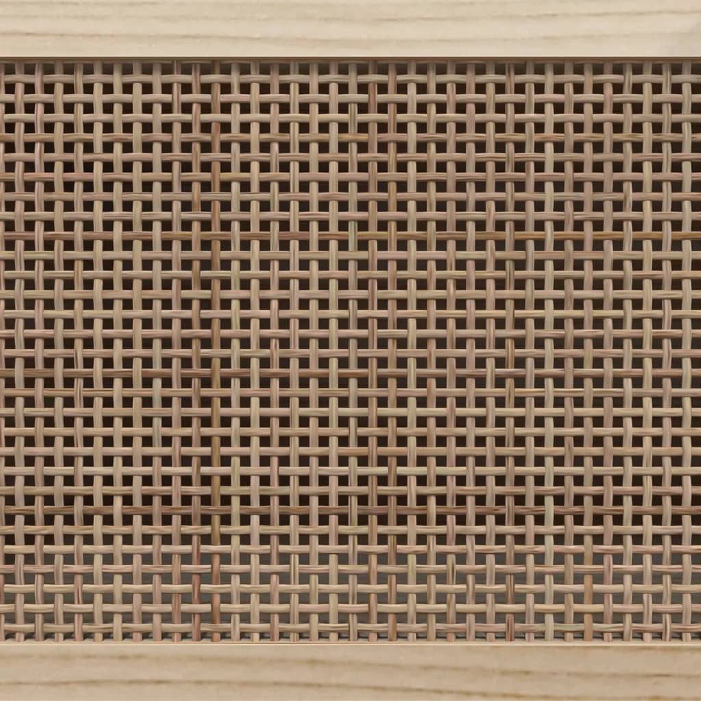 Έπιπλο Τηλεόρασης Καφέ 80x30x40 εκ. Μασίφ Πεύκο & Φυσικό Ρατάν - Pakobazaar