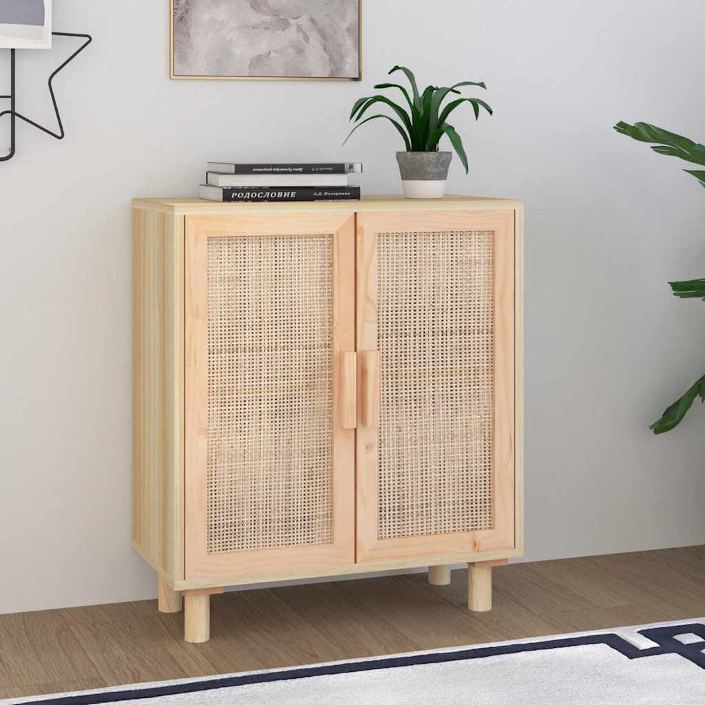 Ντουλάπι Καφέ 60 x 30 x 70 εκ. από Μασίφ Πεύκο & Φυσικό Ρατάν - Pakobazaar