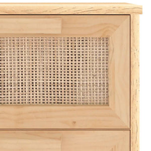 Συρταριέρα Καφέ 40 x 30 x 90 εκ. Μασίφ Πεύκο & Φυσικό Ρατάν