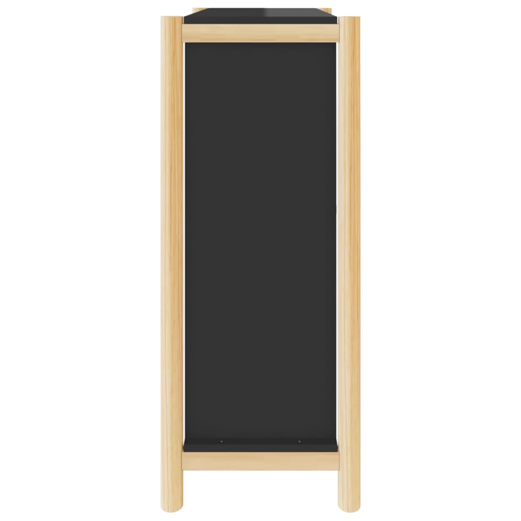 Παπουτσοθήκη Μαύρη 57,5 x 33 x 80 εκ. από Επεξεργασμένο Ξύλο