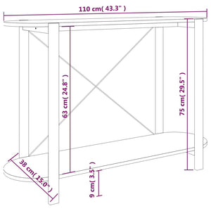 Τραπέζι Κονσόλα Λευκό 110 x 38 x 75 εκ. από Επεξεργασμένο Ξύλο - Pakobazaar