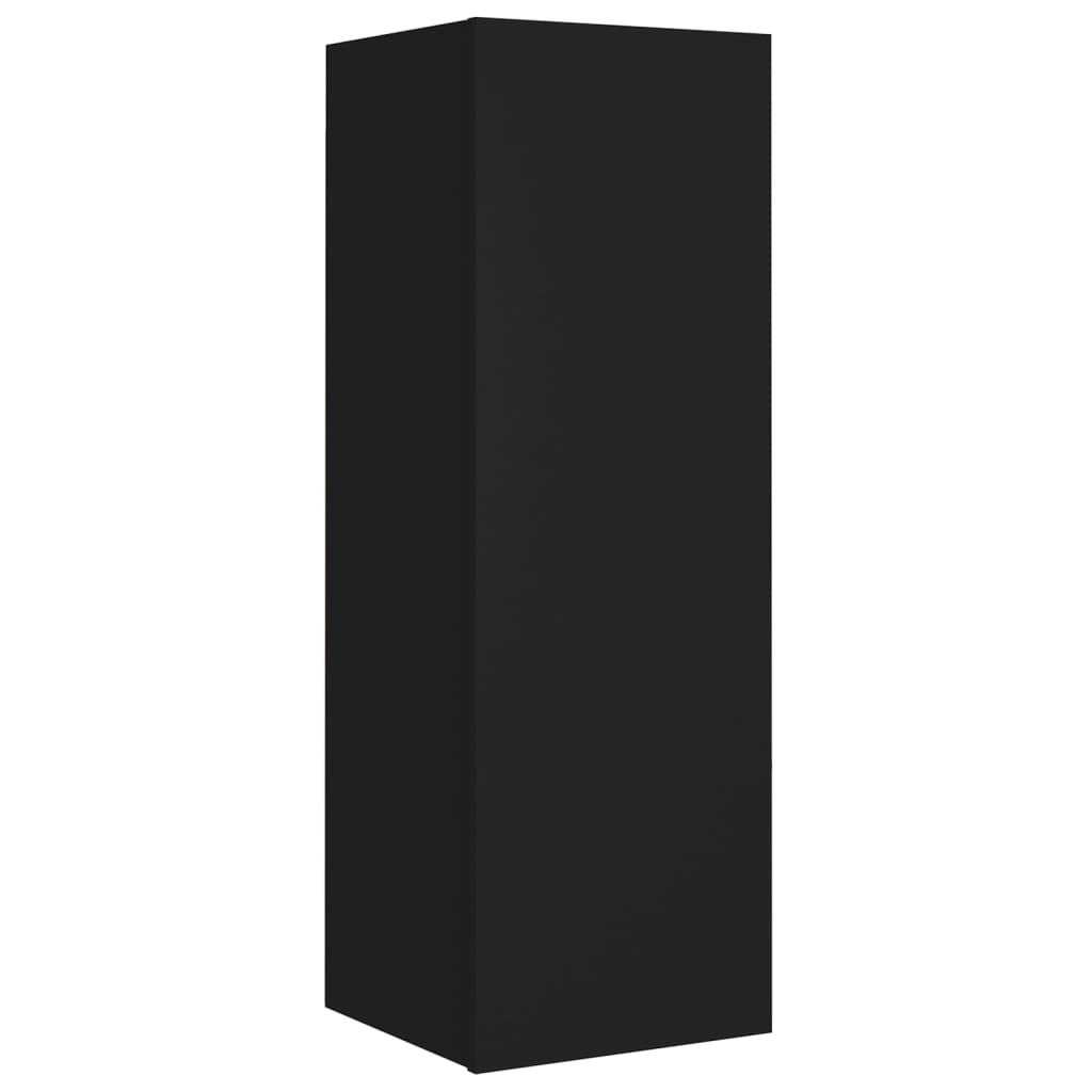 Σετ Επίπλου Τηλεόρασης 4 Τεμαχίων Μαύρο από Επεξεργασμένο Ξύλο - PAKOBAZAAR