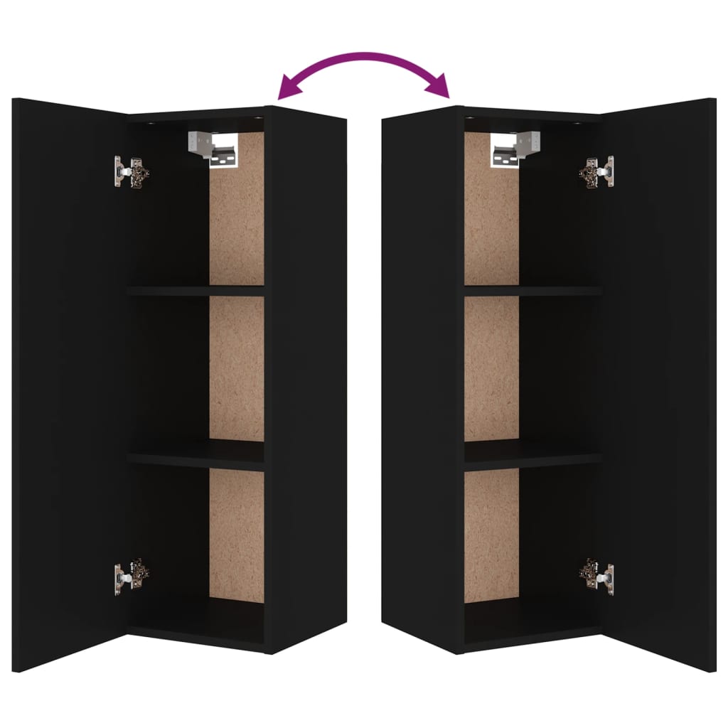 Σετ Επίπλου Τηλεόρασης 4 Τεμαχίων Μαύρο από Επεξεργασμένο Ξύλο - PAKOBAZAAR