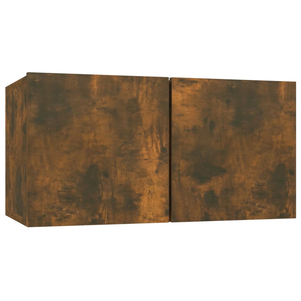 Σετ Επίπλων Τηλεόρασης 4 Τεμαχίων Καπνιστή δρυς Επεξ. Ξύλο - PAKOBAZAAR