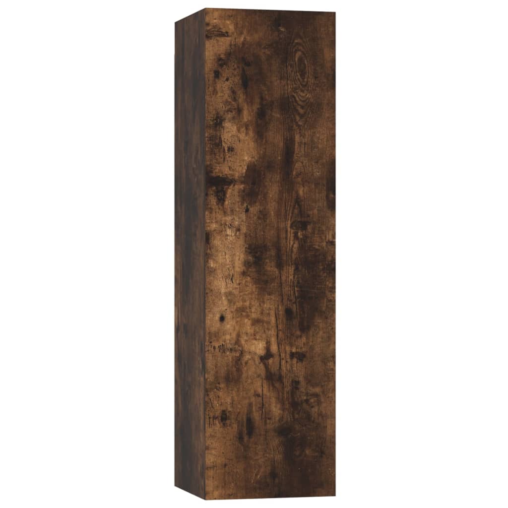 Σετ Επίπλων Τηλεόρασης 4 Τεμαχίων Καπνιστή δρυς Επεξ. Ξύλο - PAKOBAZAAR