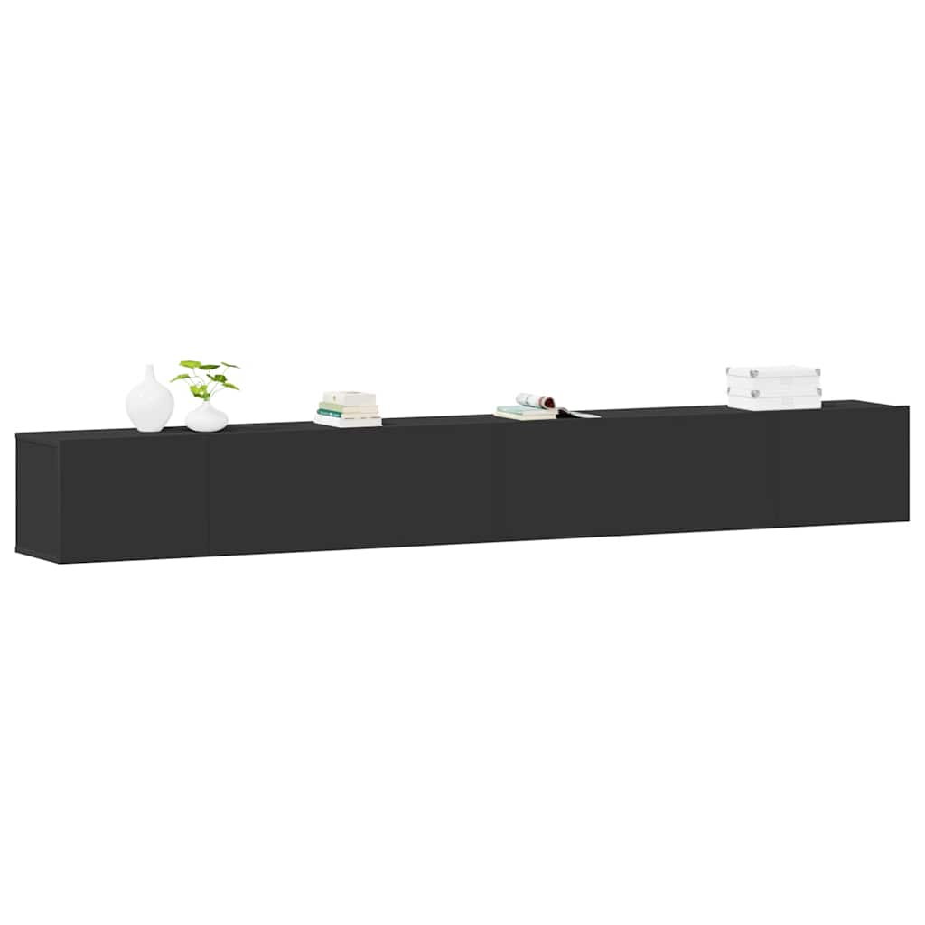 Σετ Επίπλου Τηλεόρασης 3 Τεμαχίων Μαύρο από Επεξεργασμένο Ξύλο - PAKOBAZAAR