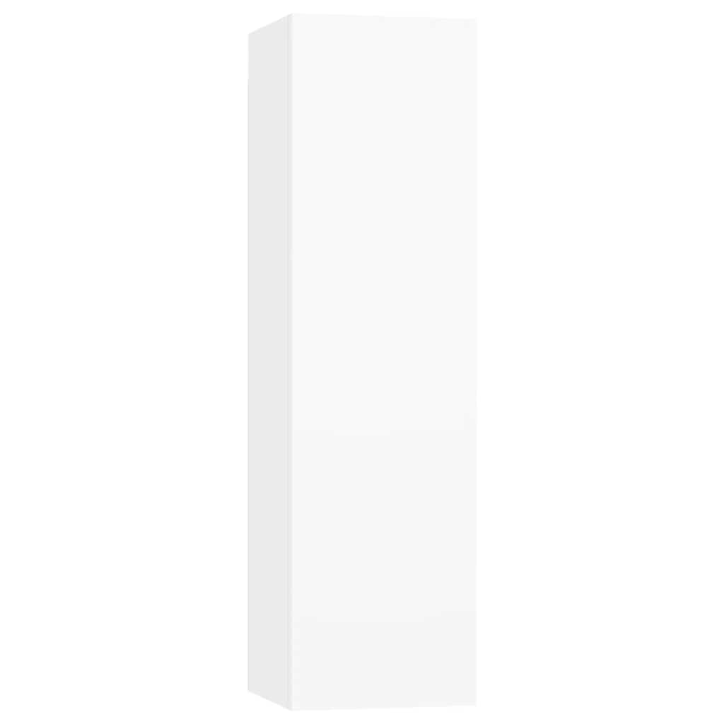 Σετ Επίπλου Τηλεόρασης 8 Τεμαχίων Λευκό από Επεξεργασμένο Ξύλο - PAKOBAZAAR