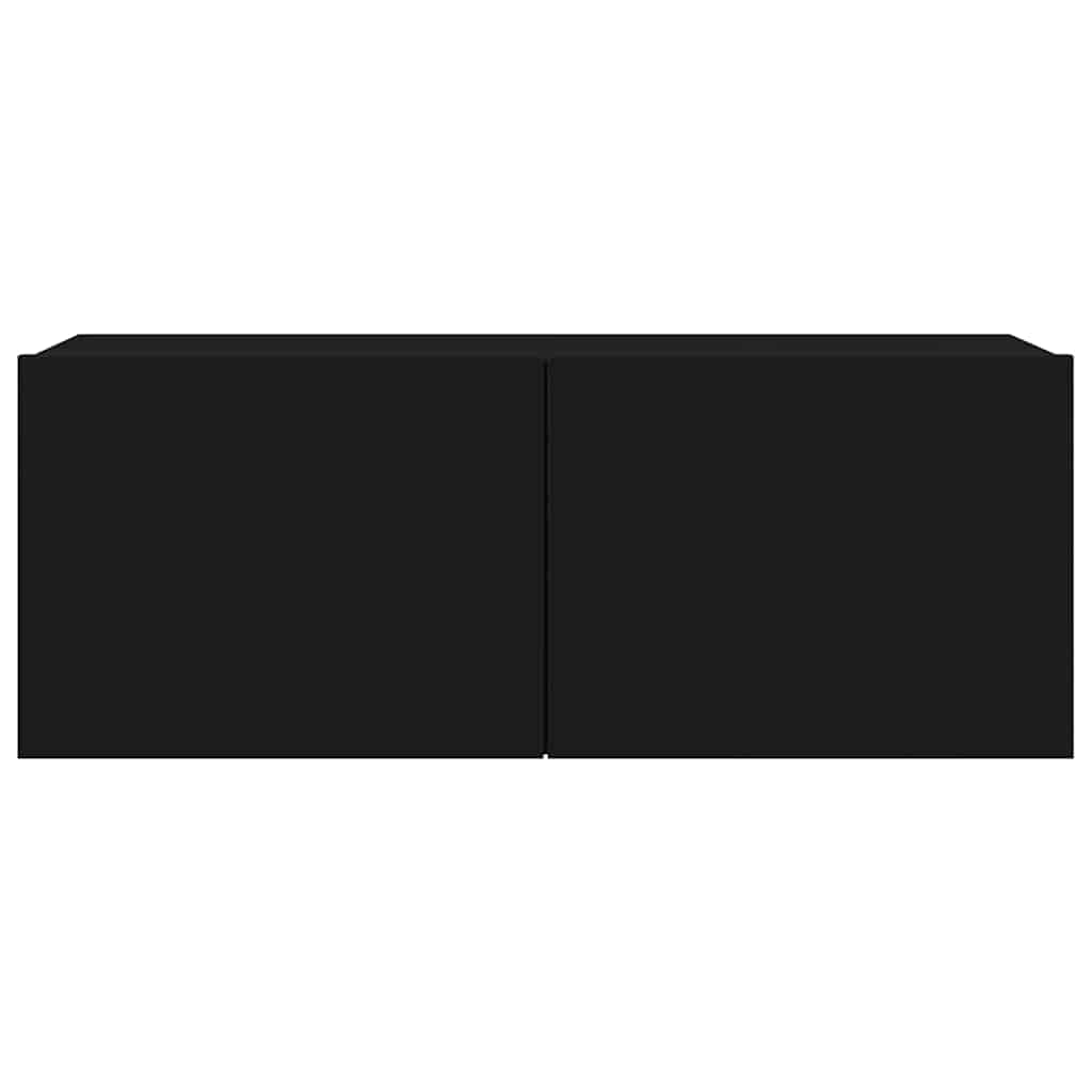 Σετ Επίπλων Τηλεόρασης 7 Τεμαχίων Μαύρο Επεξεργασμένο Ξύλο