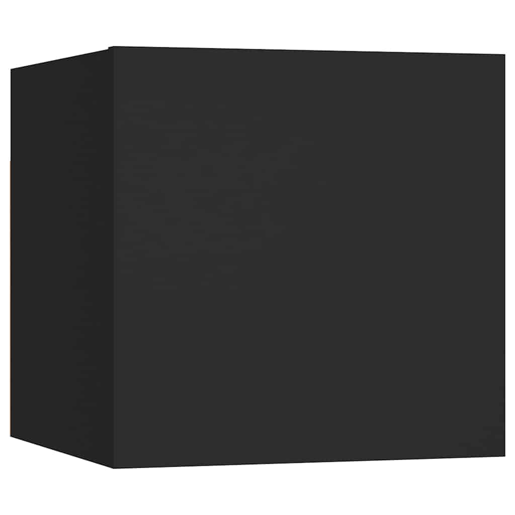 Έπιπλο Τηλεόρασης Επιτοίχιο Μαύρο από Επεξεργασμένο Ξύλο