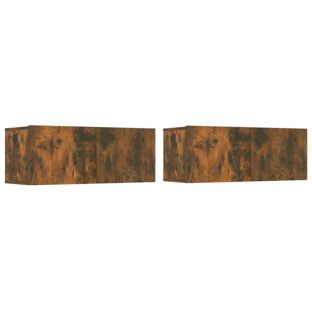 Σετ Επίπλων Τηλεόρασης 6 Τεμαχίων Καπνιστή δρυς Επεξ. Ξύλο - PAKOBAZAAR