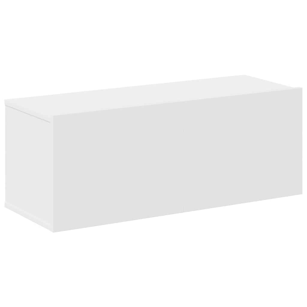 Σετ Επίπλου Τηλεόρασης 4 Τεμαχίων Λευκό από Επεξεργασμένο Ξύλο - PAKOBAZAAR