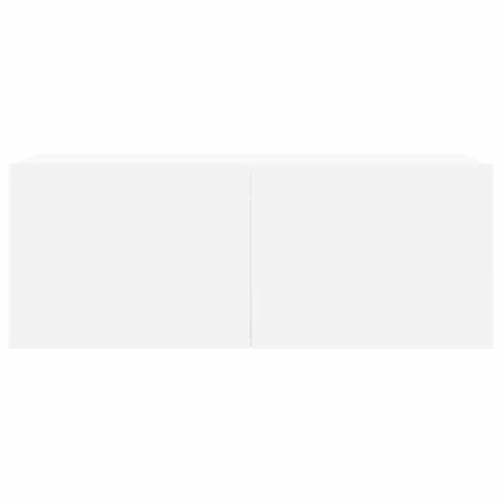 Σετ Επίπλου Τηλεόρασης 4 Τεμαχίων Λευκό από Επεξεργασμένο Ξύλο - PAKOBAZAAR