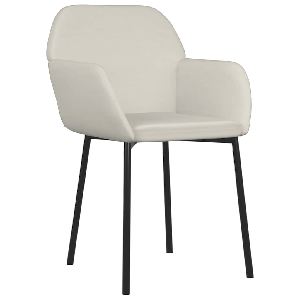 Καρέκλες Τραπεζαρίας 2 τεμ. Κρεμ Βελούδινες