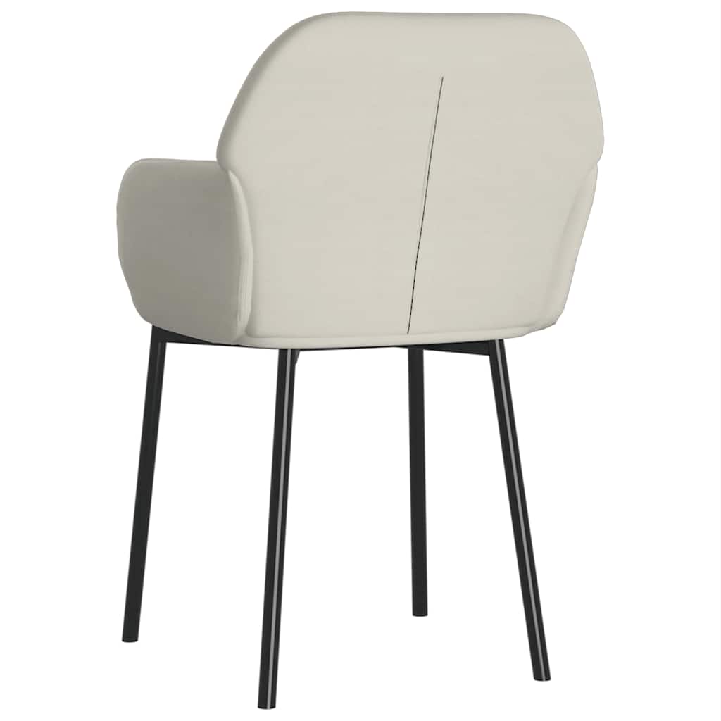 Καρέκλες Τραπεζαρίας 2 τεμ. Κρεμ Βελούδινες