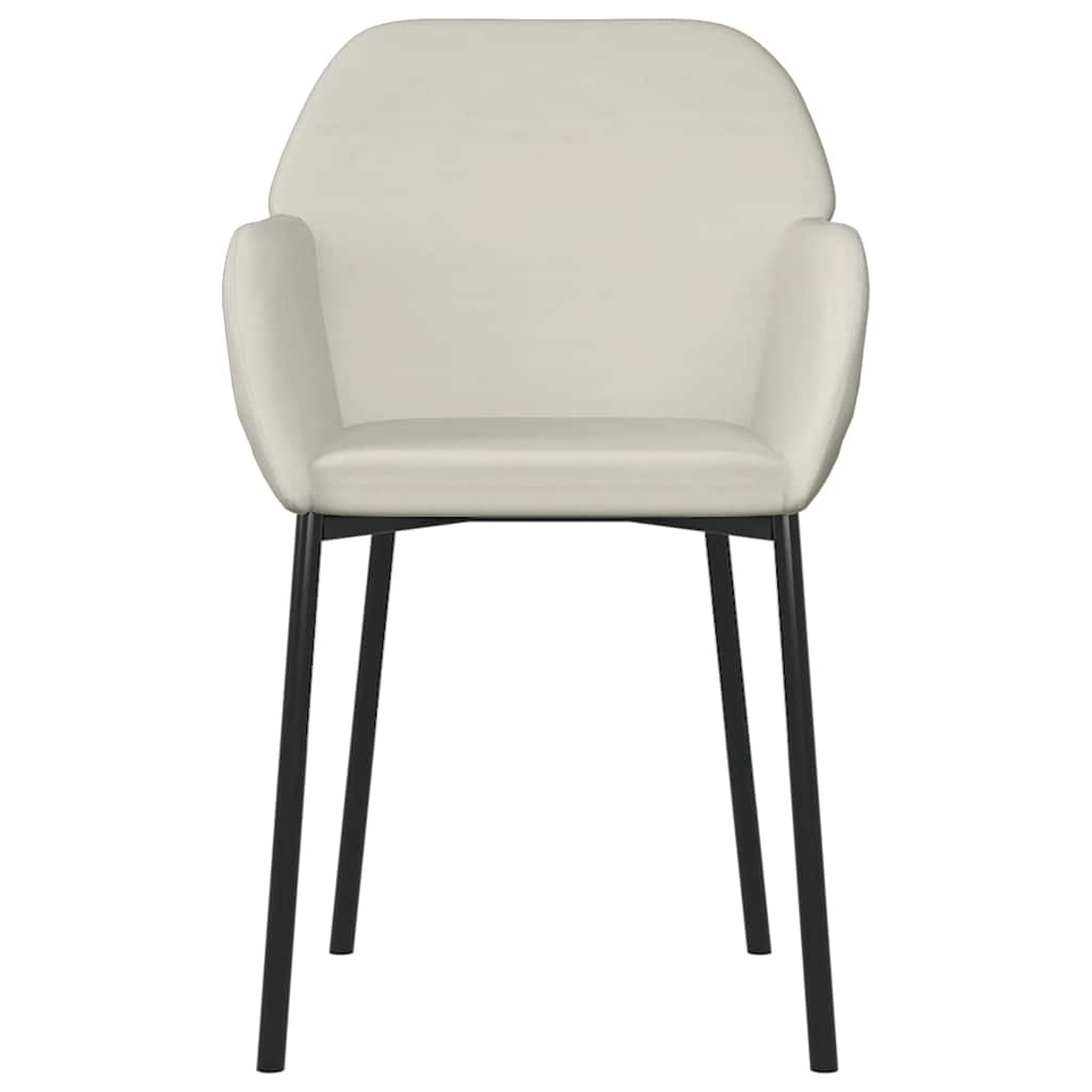 Καρέκλες Τραπεζαρίας 2 τεμ. Κρεμ Βελούδινες