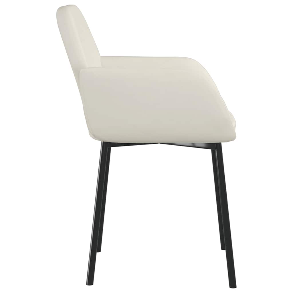 Καρέκλες Τραπεζαρίας 2 τεμ. Κρεμ Βελούδινες