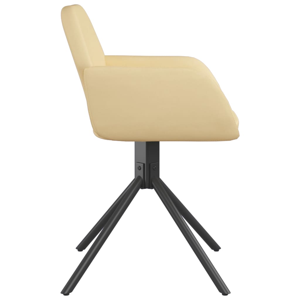 Καρέκλες Τραπεζαρίας Περιστρεφόμενες 2 τεμ. Κρεμ Βελούδινες - Pakobazaar