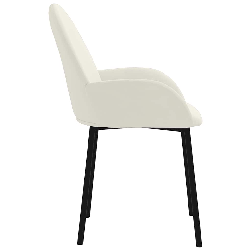 Καρέκλες Τραπεζαρίας 2 τεμ. Κρεμ Βελούδινες