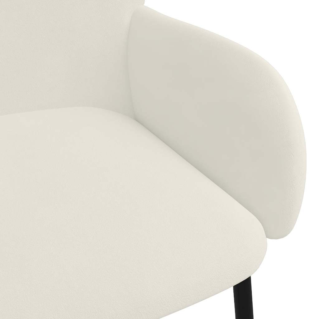 Καρέκλες Τραπεζαρίας 2 τεμ. Κρεμ Βελούδινες