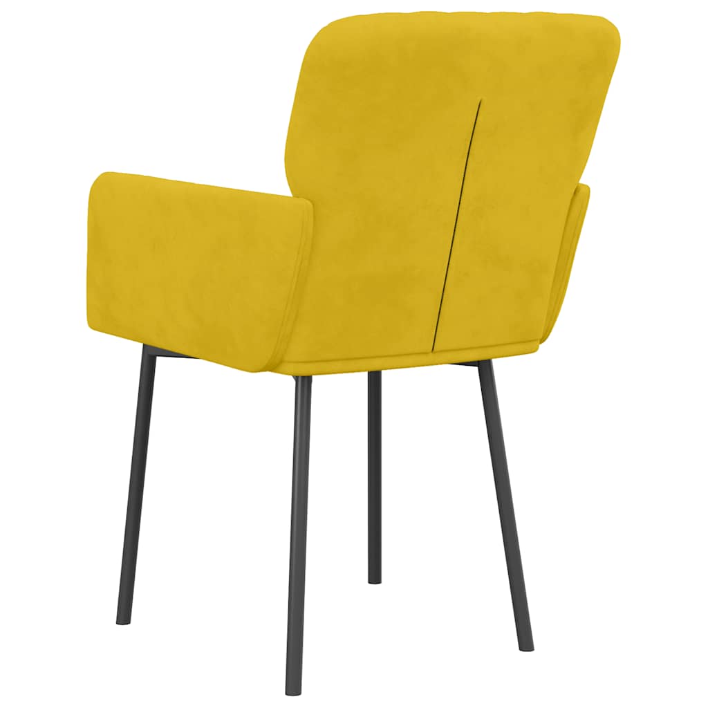 Καρέκλες Τραπεζαρίας 2 τεμ. Κίτρινες Βελούδινες