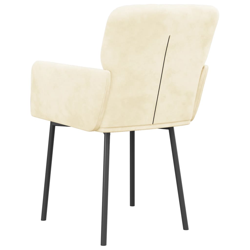 Καρέκλες Τραπεζαρίας 2 τεμ. Κρεμ Βελούδινες