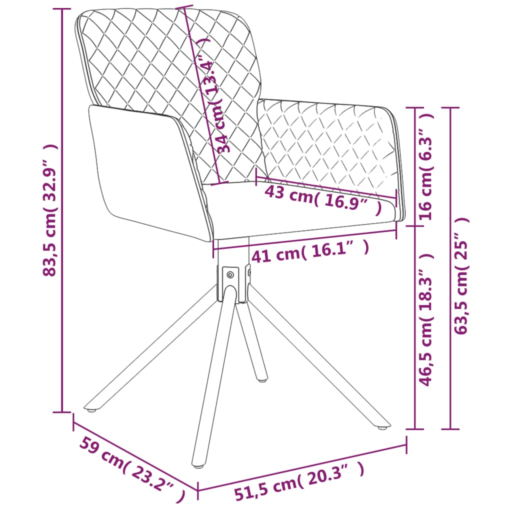 Καρέκλες Τραπεζαρίας Περιστρεφόμενες 2 τεμ. Μπλε Βελούδινες
