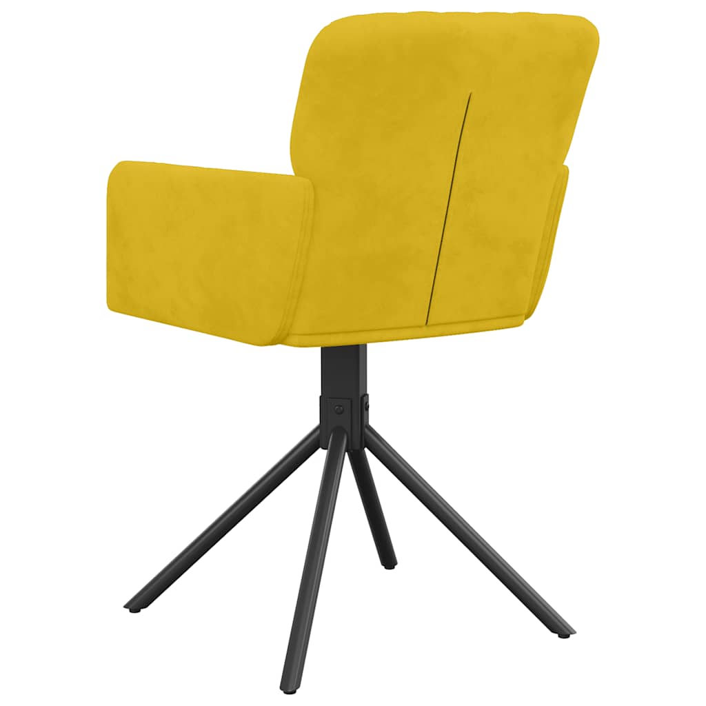Καρέκλες Τραπεζαρίας Περιστρεφόμενες 2 τεμ. Κίτρινες Βελούδινες