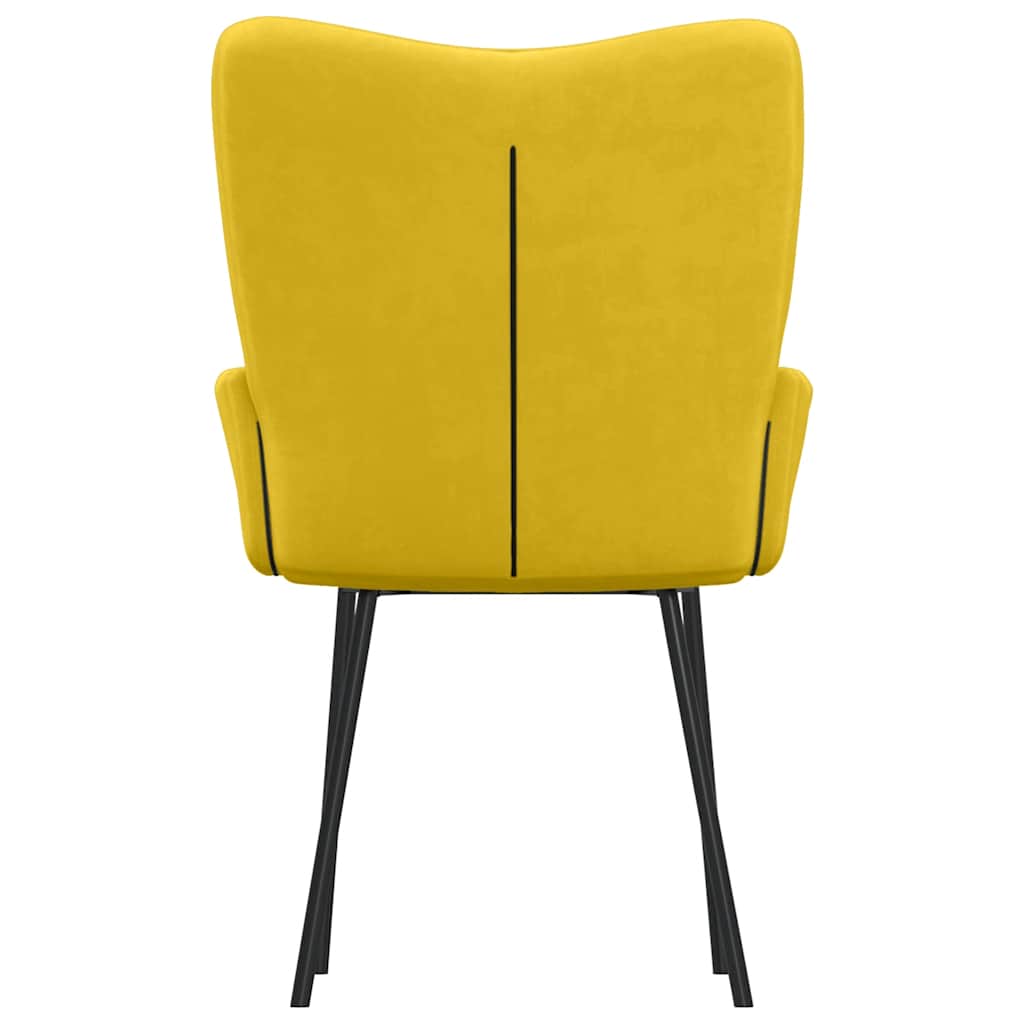 Καρέκλες Τραπεζαρίας 2 τεμ. Κίτρινες Βελούδινες