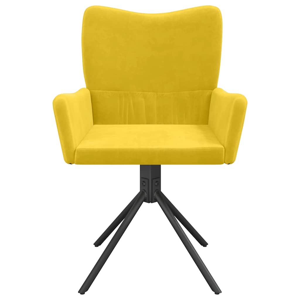 Καρέκλες Τραπεζαρίας Περιστρεφόμενες 2 τεμ. Κίτρινες Βελούδινες - Pakobazaar