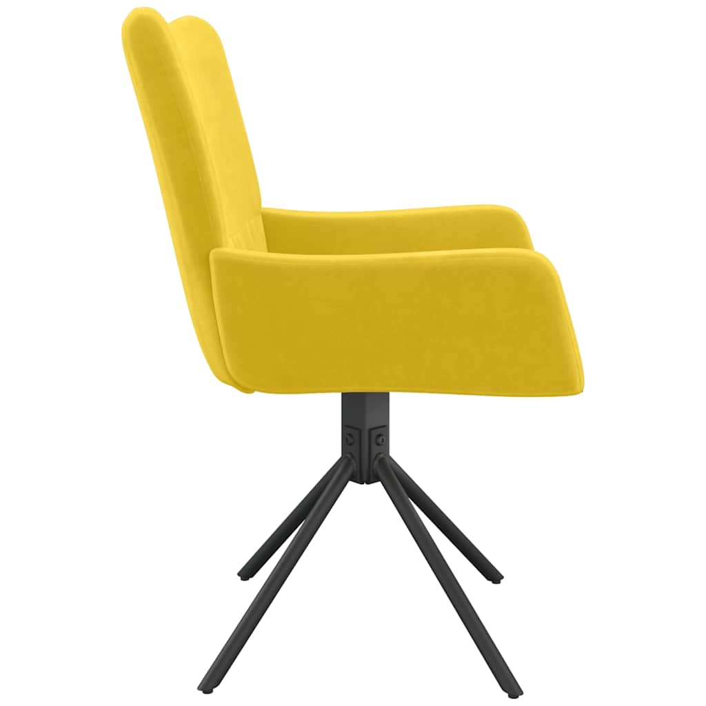 Καρέκλες Τραπεζαρίας Περιστρεφόμενες 2 τεμ. Κίτρινες Βελούδινες - Pakobazaar