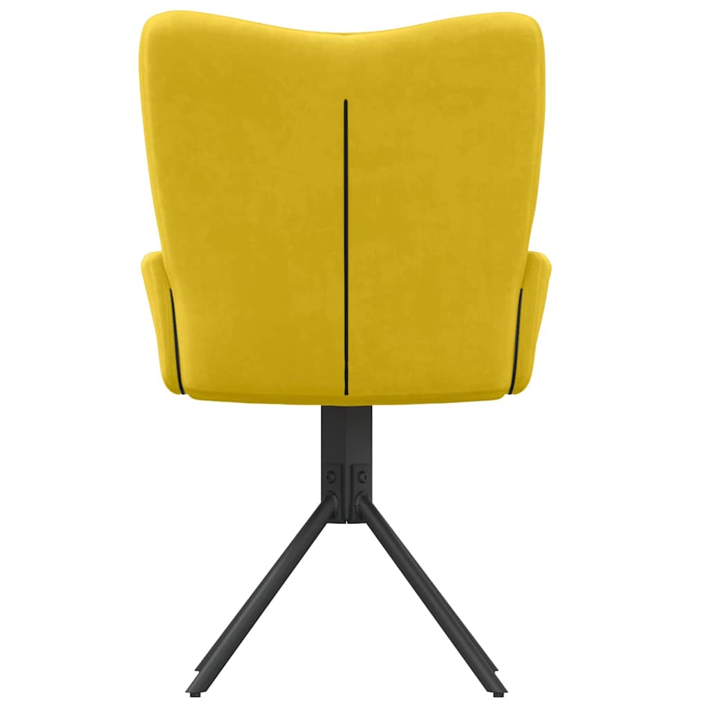 Καρέκλες Τραπεζαρίας Περιστρεφόμενες 2 τεμ. Κίτρινες Βελούδινες - Pakobazaar