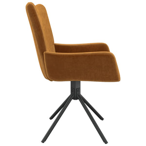 Καρέκλες Τραπεζαρίας Περιστρεφόμενες 2 τεμ. Καφέ Βελούδινες - Pakobazaar