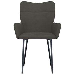 Καρέκλες Τραπεζαρίας 2 τεμ. Σκούρο Γκρι Βελούδινες