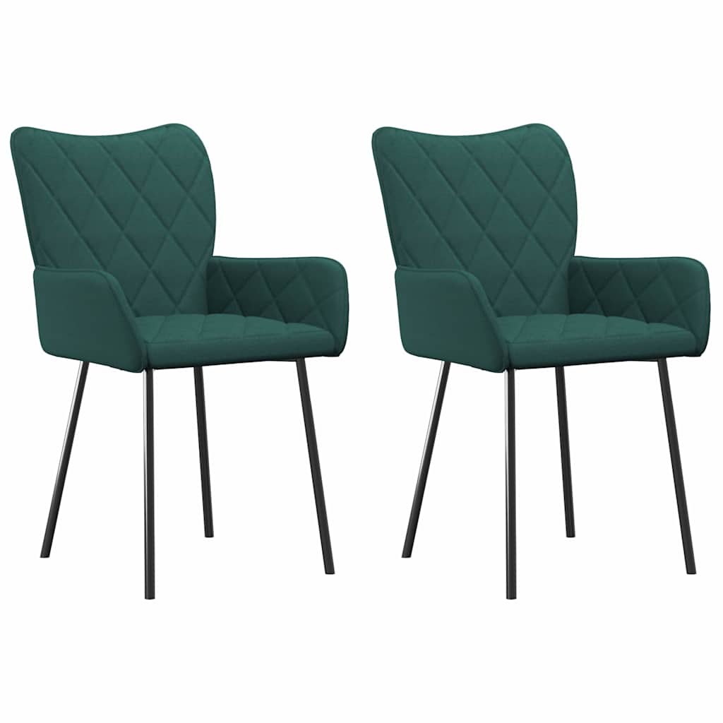 Καρέκλα τραπεζαρίας 2 pcs Σκούρο Πράσινο 55 x 58 x 82 εκ