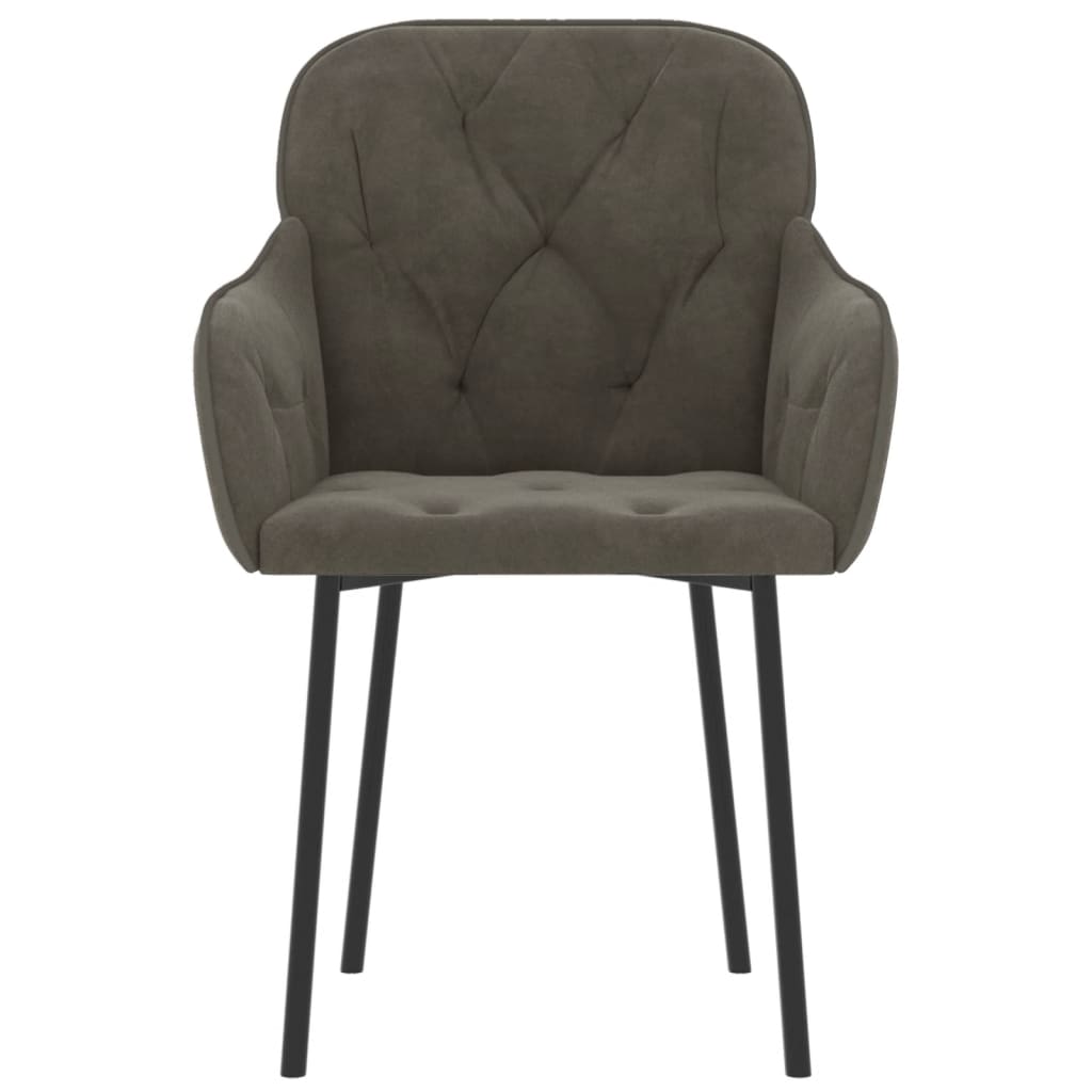 Καρέκλες Τραπεζαρίας 2 τεμ. Σκούρο Γκρι Βελούδινες - Pakobazaar