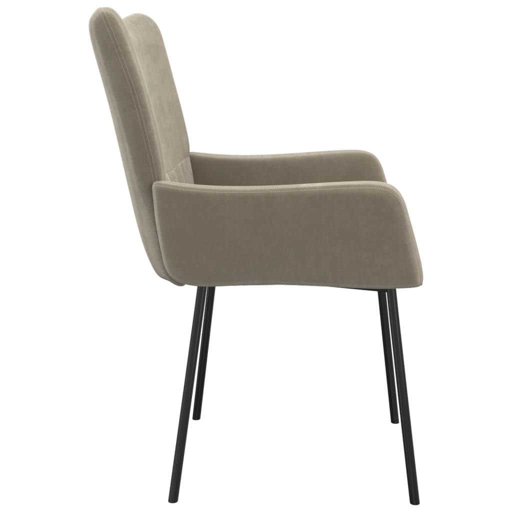 Καρέκλες Τραπεζαρίας 2 τεμ. Ανοιχτό Γκρι Βελούδινες