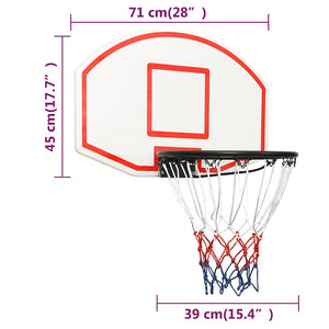 Ταμπλό Μπασκέτας Λευκό 71 x 45 x 2 εκ. από Πολυαιθυλένιο - Pakobazaar