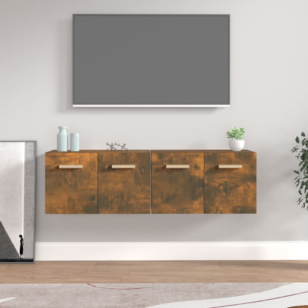 Ντουλάπια Τοίχου 2 τεμ. Καπνιστή δρυς 60x36,5x35εκ. Επεξ. Ξύλο - PAKOBAZAAR