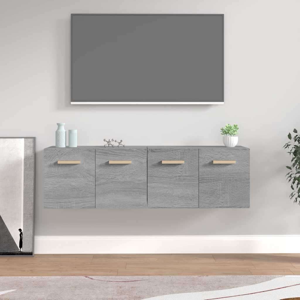 Ντουλάπια Τοίχου 2 Τεμ. Γκρι Sonoma 60x36,5x35 εκ. Επεξ. Ξύλο - Pakobazaar