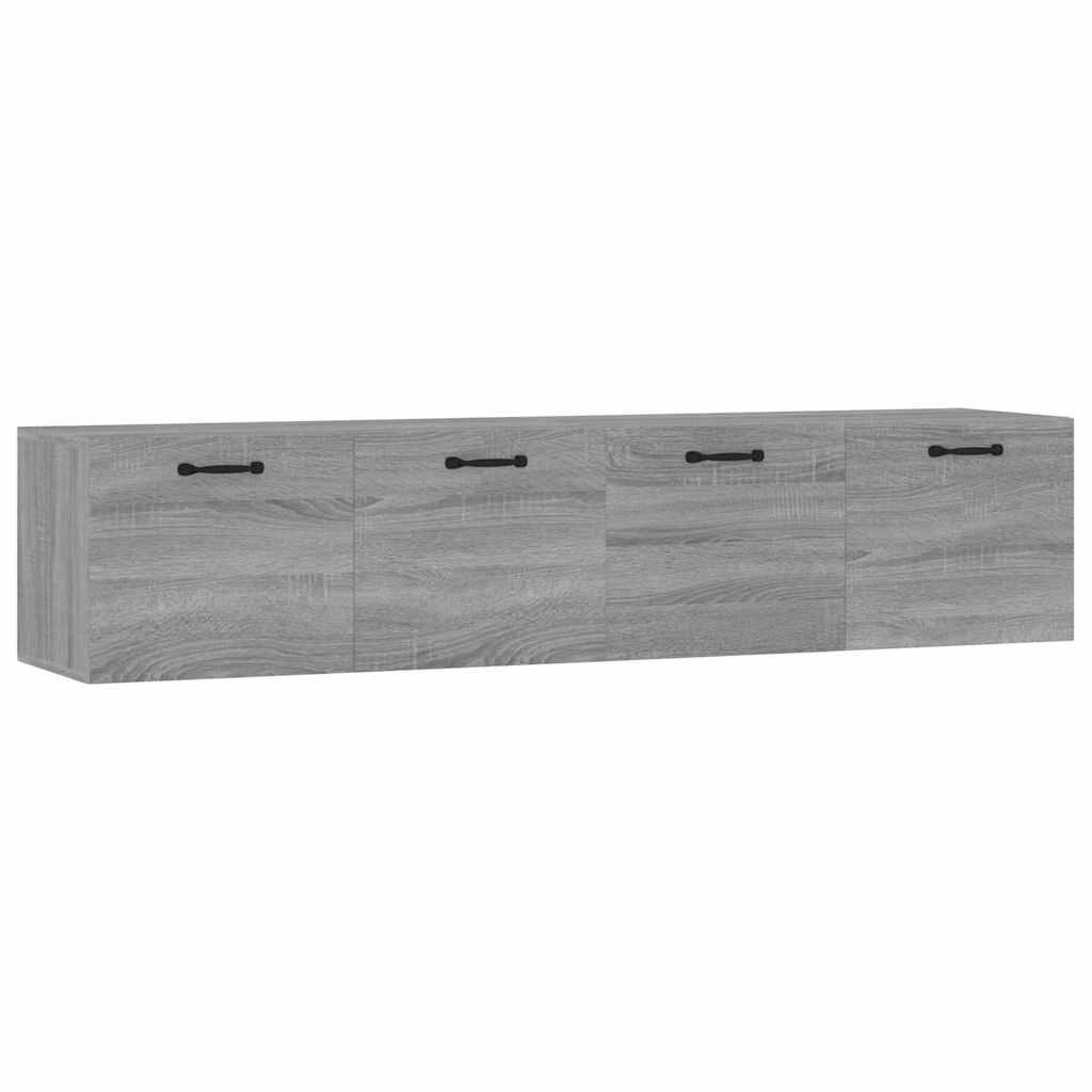Ντουλάπια Τοίχου 2 Τεμ. Γκρι Sonoma 60x36,5x35 εκ. Επεξ. Ξύλο