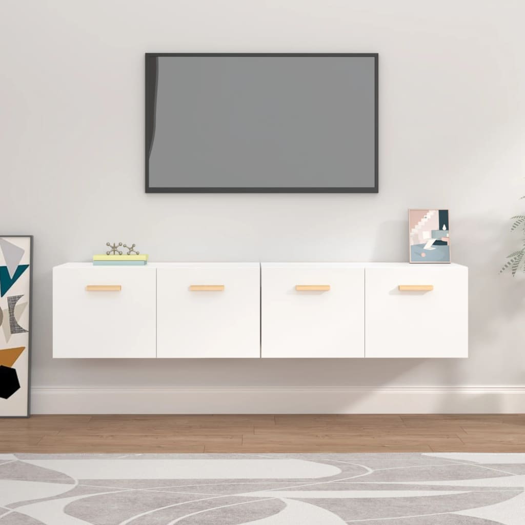 Ντουλάπια Τοίχου 2 τεμ. Λευκά 80x35x36,5 εκ. Επεξ. Ξύλο - Pakobazaar