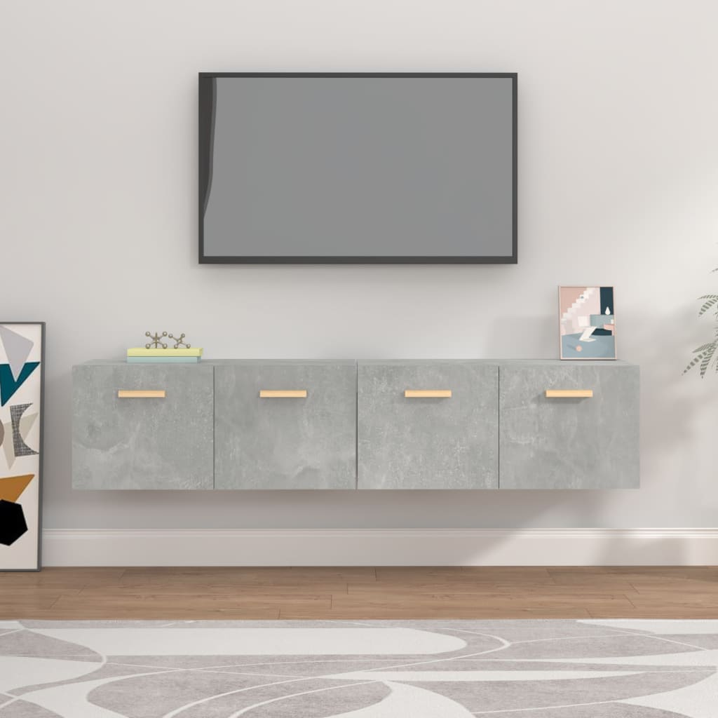 Ντουλάπια Τοίχου 2 τεμ. Γκρι Σκυρ. 80x35x36,5 εκ. Επεξ. Ξύλο