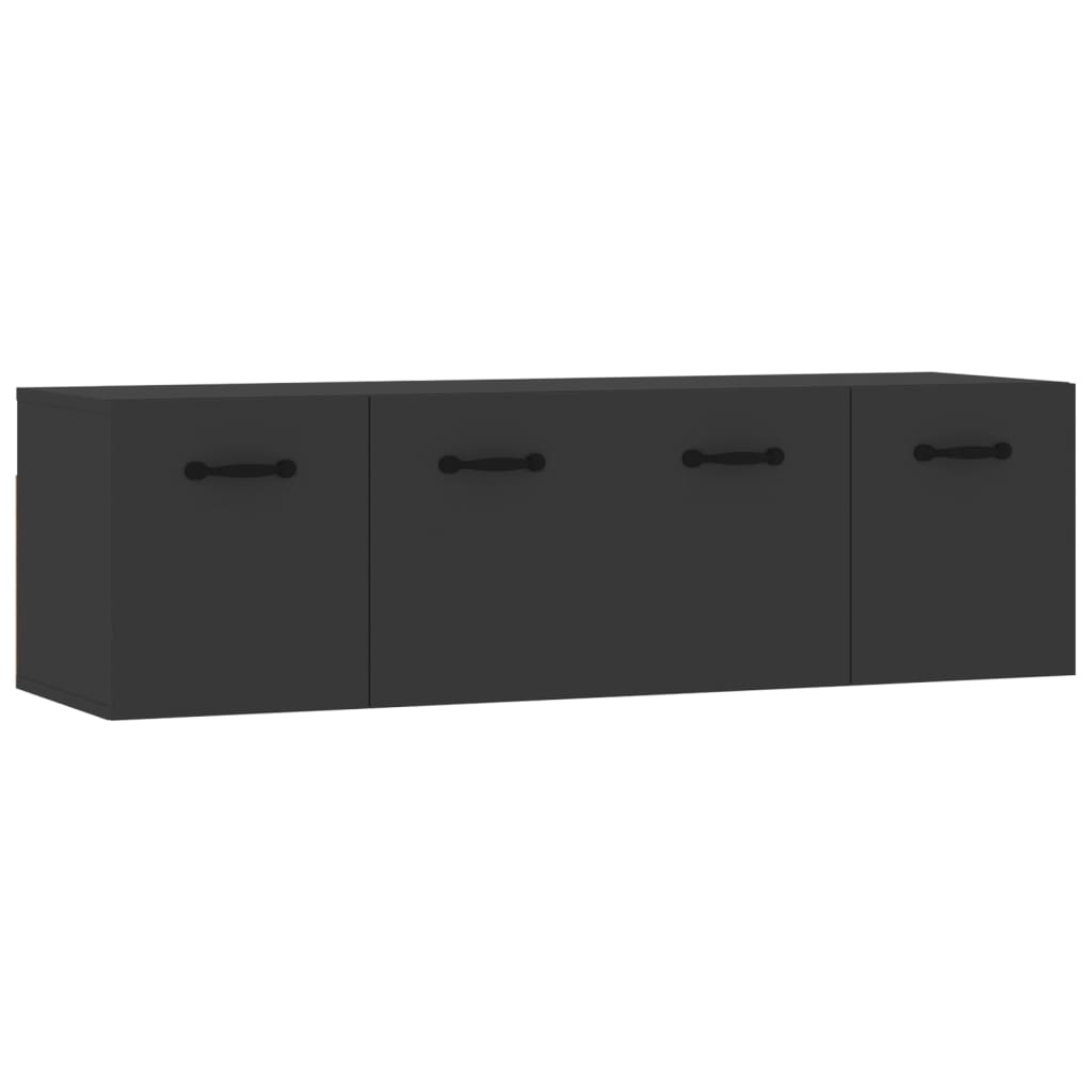 Ντουλάπια Τοίχου 2 τεμ. Μαύρα 80x35x36,5 εκ. Επεξ. Ξύλο