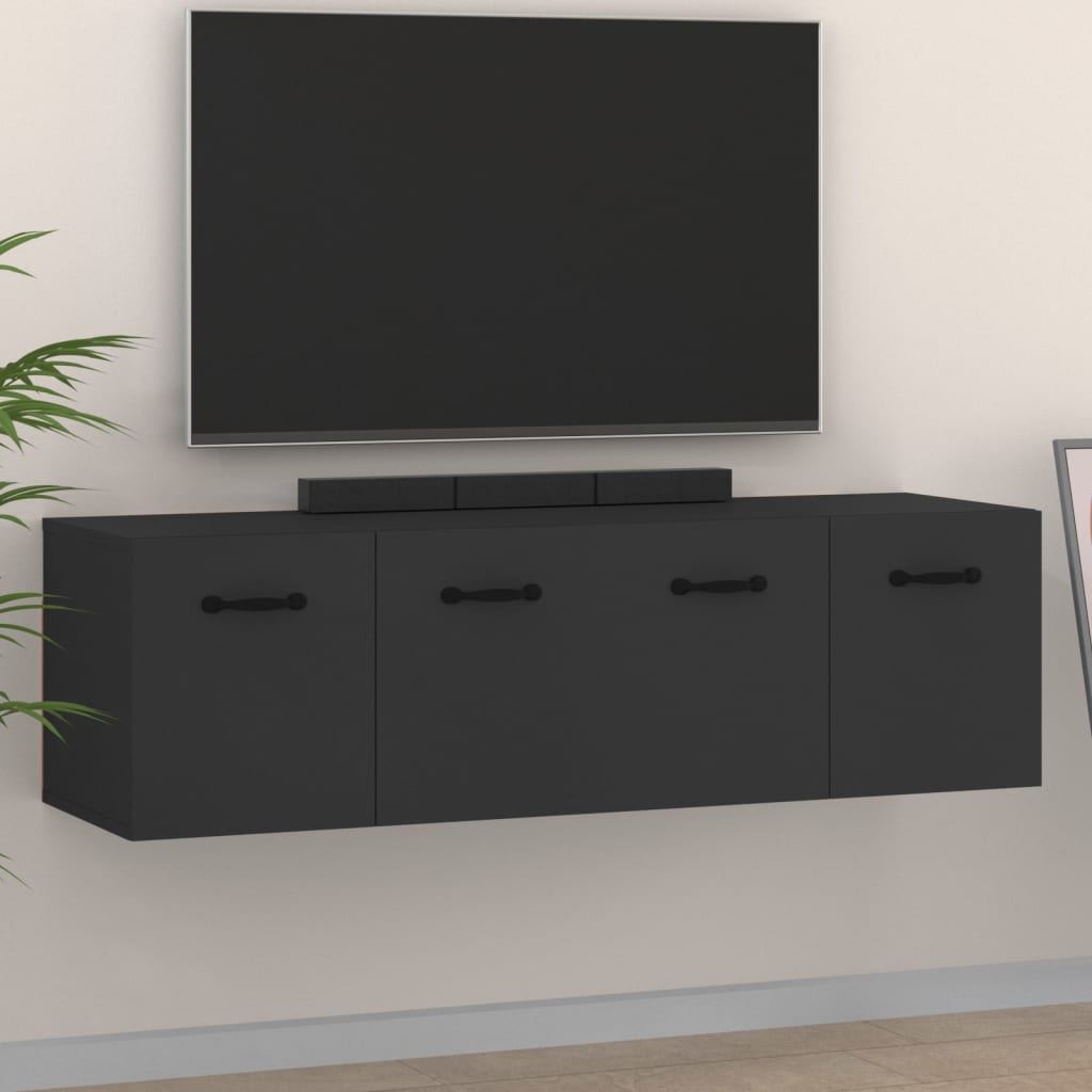 Ντουλάπια Τοίχου 2 τεμ. Μαύρα 80x35x36,5 εκ. Επεξ. Ξύλο