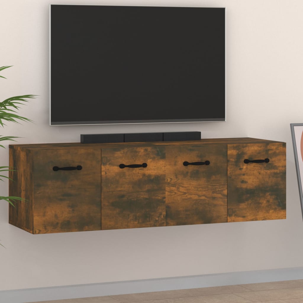 Ντουλάπια Τοίχου 2 τεμ. Καπνιστή δρυς 80x35x36,5 εκ. Επεξ. Ξύλο - Pakobazaar