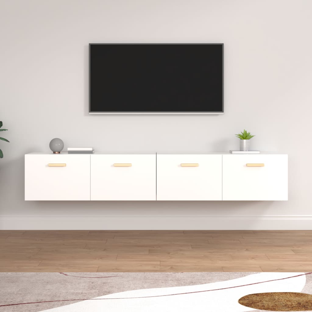 Ντουλάπια Τοίχου 2 Τεμ. Λευκά 100x36,5x35εκ. Επεξεργασμένο Ξύλο - Pakobazaar