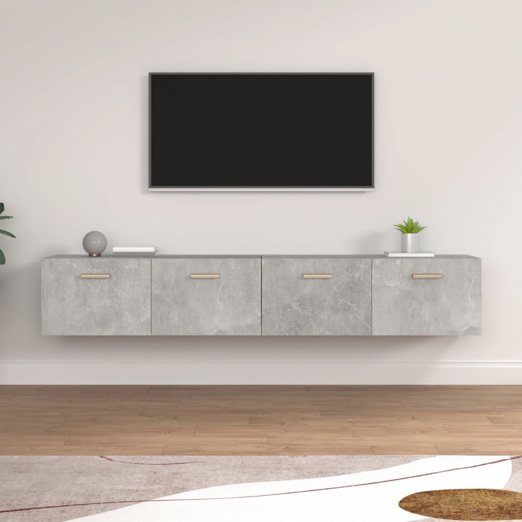 Ντουλάπια Τοίχου 2 τεμ. Γκρι Σκυρ. 100x36,5x35 εκ. Επεξ. Ξύλο - Pakobazaar