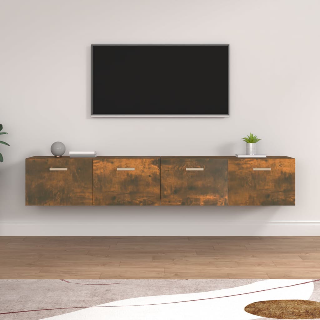 Ντουλάπια Τοίχου 2 τεμ. Καπνιστή δρυς 100x36,5x35εκ. Επεξ. Ξύλο - Pakobazaar